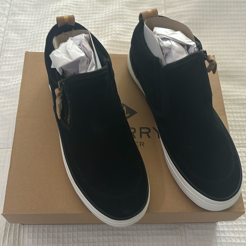 Sperry Suede Crest Lug Checker, In Black - image 1